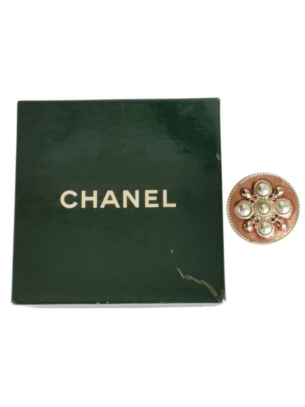 Chanel Pearl Motif Pin Brooch Gold